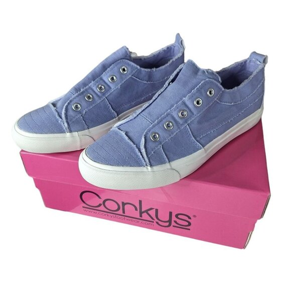 Corkys Footwear Lilac Purple Babalu Floral Womens Size 9 Slip On Sneaker Shoes - Picture 1 of 8